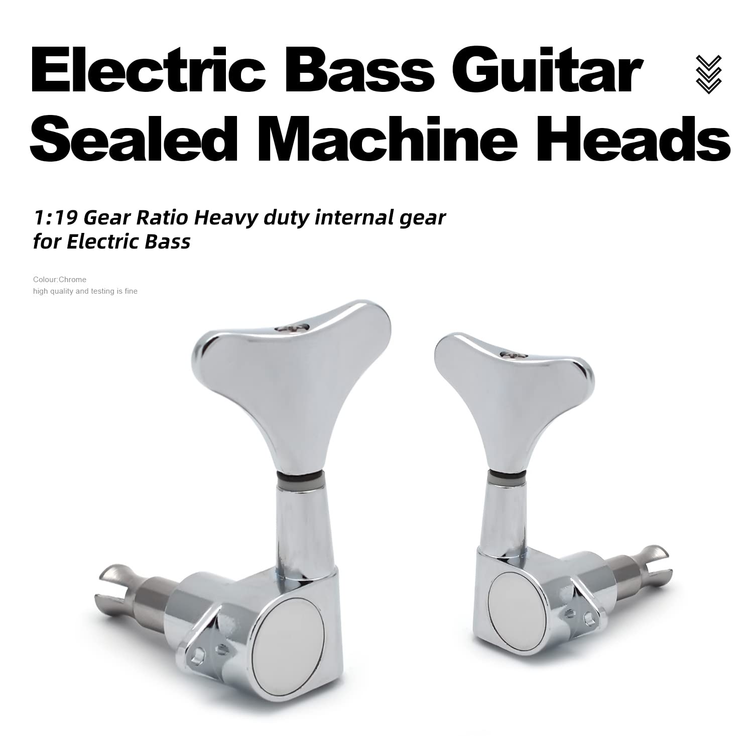MAXCHEER 2R2L Electric Bass Guitar Sealed Tuning Pegs Tuners Machine Heads Tuning Keys/Buttons Guitar Parts Machine Head Tuners