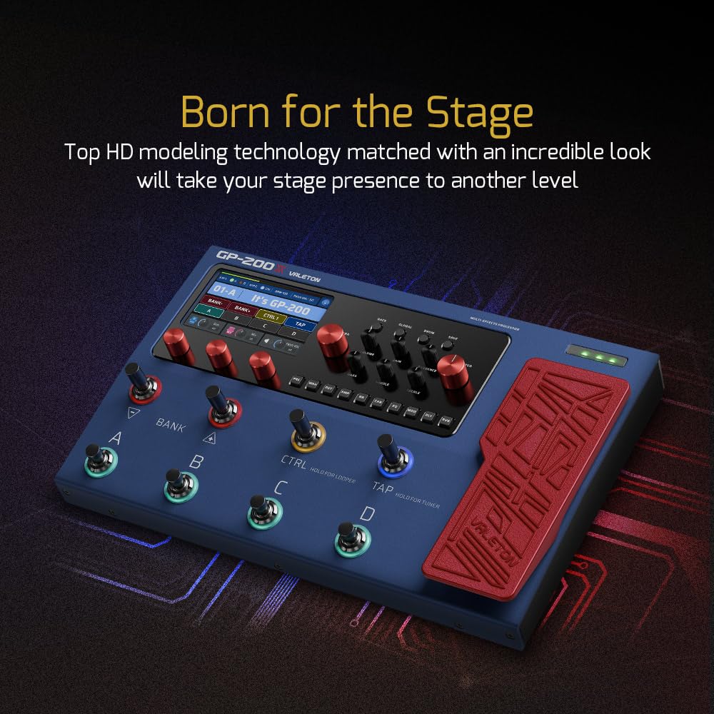 VALETON Multi Effects Processor Pedal with Expression Pedal FX Loop MIDI I/O Amp Modeling IR Cabinets Simulation Stereo OTG USB