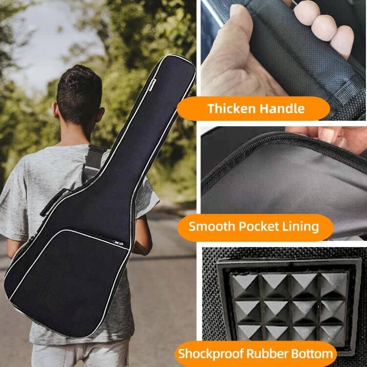 GIGKOUKI 39 inch Electric Guitar Bag Gig Bag 0.4Inch 10mm Padding Backpack Padded Soft Guitar Case Black with Back Hanger Loop a