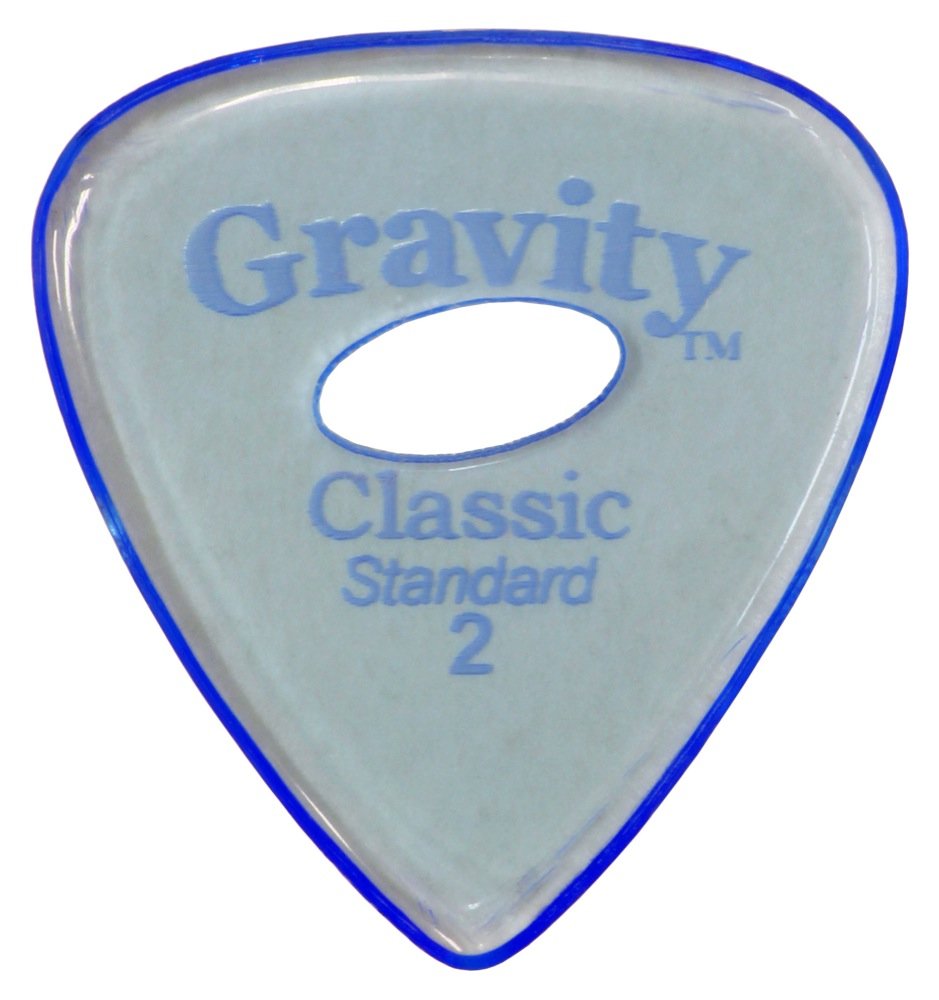 Gravity Picks Classic Guitar Pick - 2.0Mm Blue - Polished Finish With Ellipse Grip Hole - Lightweight, High-Performance And Idea