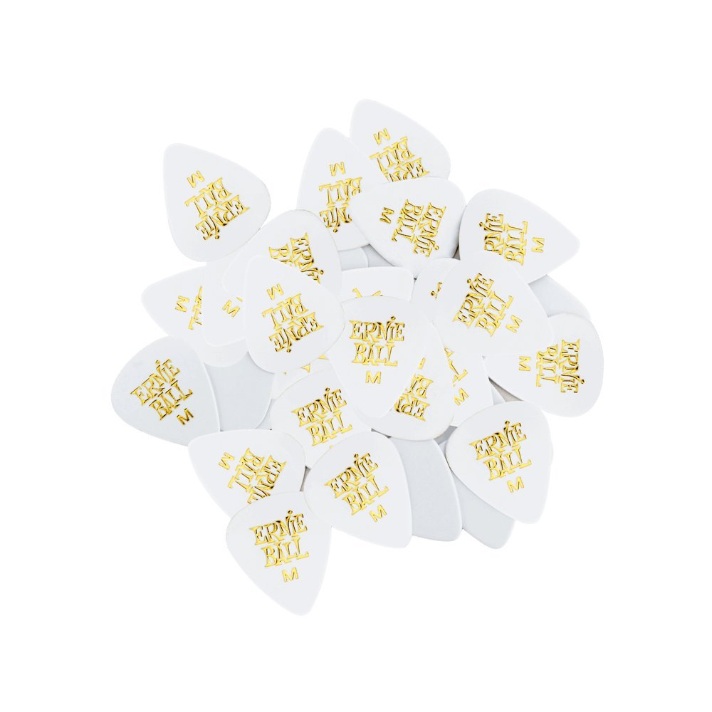 Ernie Ball Guitar Picks, Medium, White, 144-Pack (P09111)