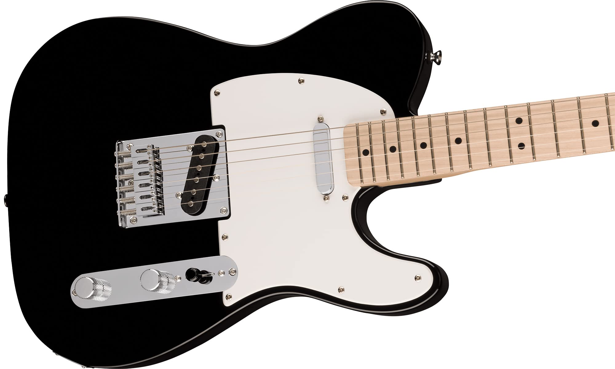 Fender Squier Sonic Telecaster - Black Bundle with Tuner, Strap, Picks, and Austin Bazaar Guitar DVD