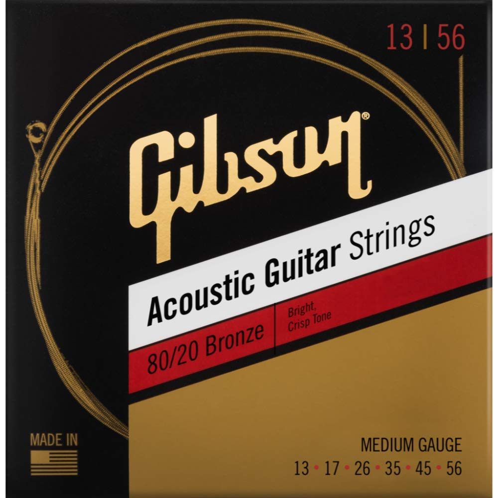 Gibson Sag-Brw13 80/20 Bronze Acoustic Guitar Strings 13-56, Medium