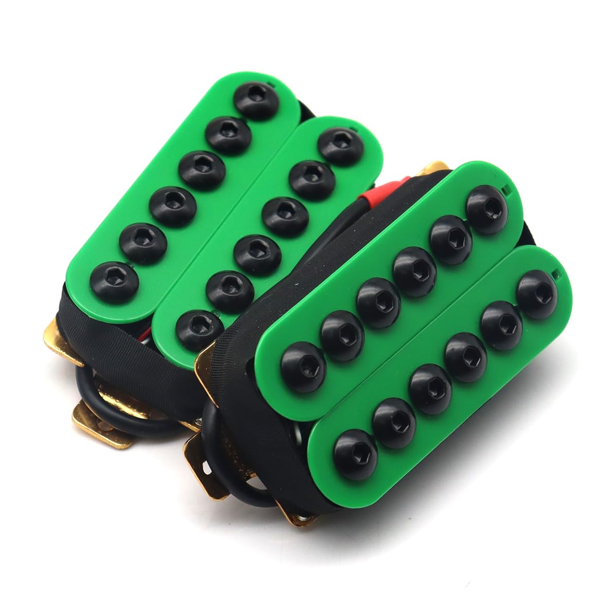 High Output Invader style Guitar Humbucker Pickups Ceramic Magnet Neck and Bridge Pickups For Electric Guitar Parts (Green)