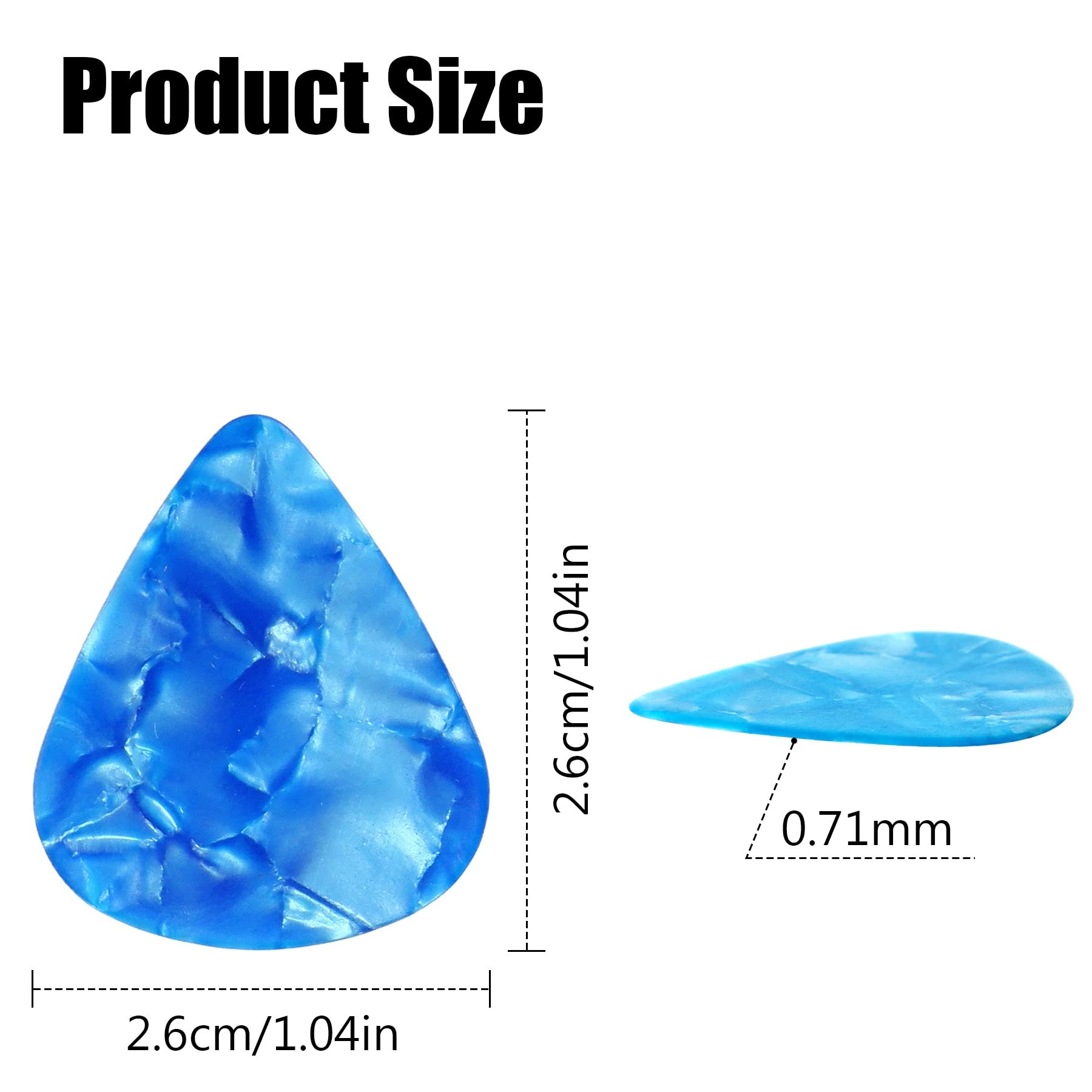 150 Pcs Guitar Picks Sampler Value Pack Mixed Colorful 0.71mm Thickness