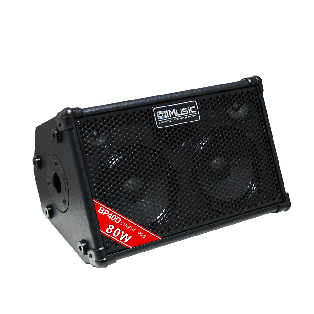 Coolmusic BP40D Powered Acoustic Guitar Amplifier- Portable Bluetooth Speaker 80W W/Battery with Reverb Chorus Delay Effect, 6 I