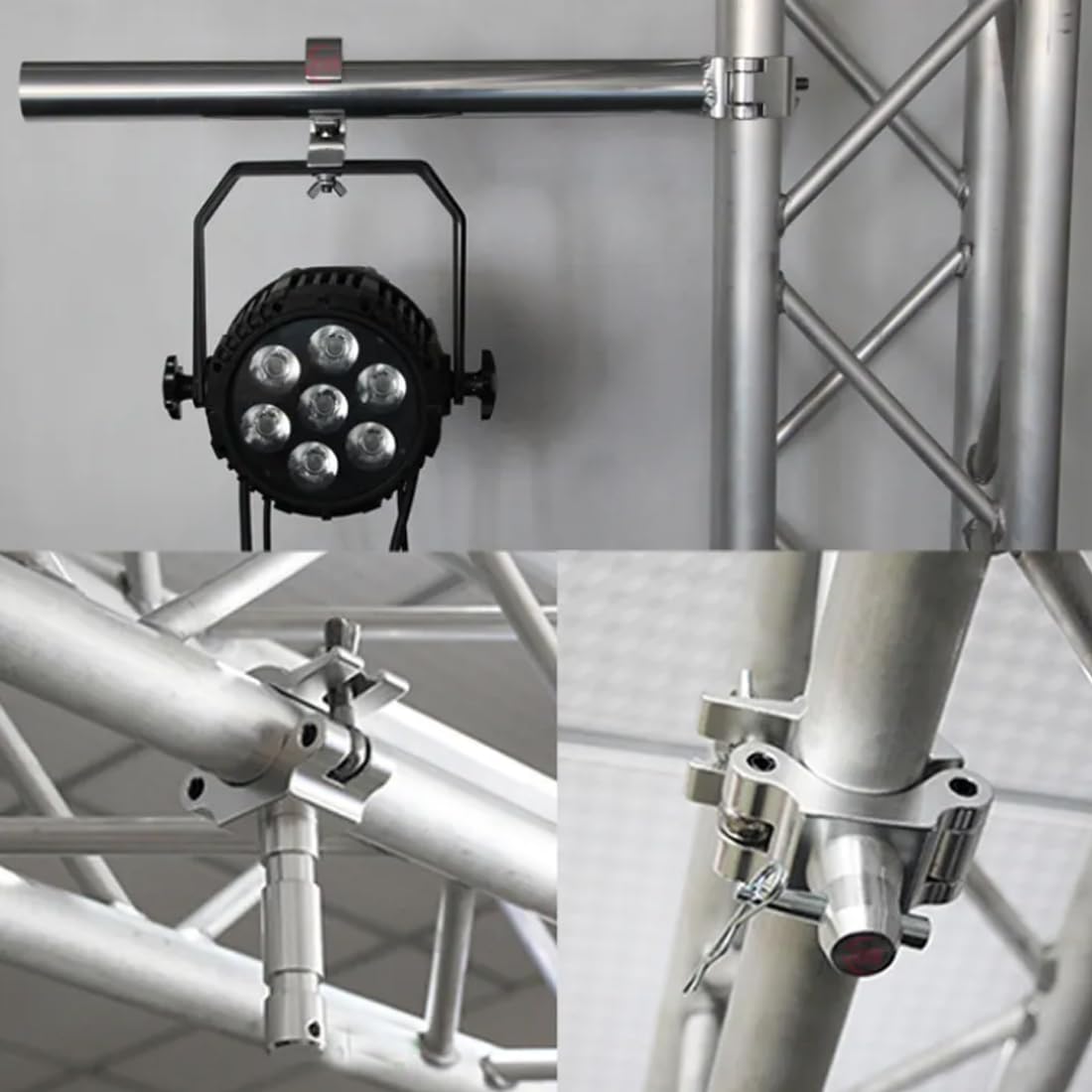 Quick Release Stage Light Clamps Fit 2 inch OD Truss Pipe Heavy Duty 220 Lbs Aluminum Alloy for Moving Head Light Par Lighting S