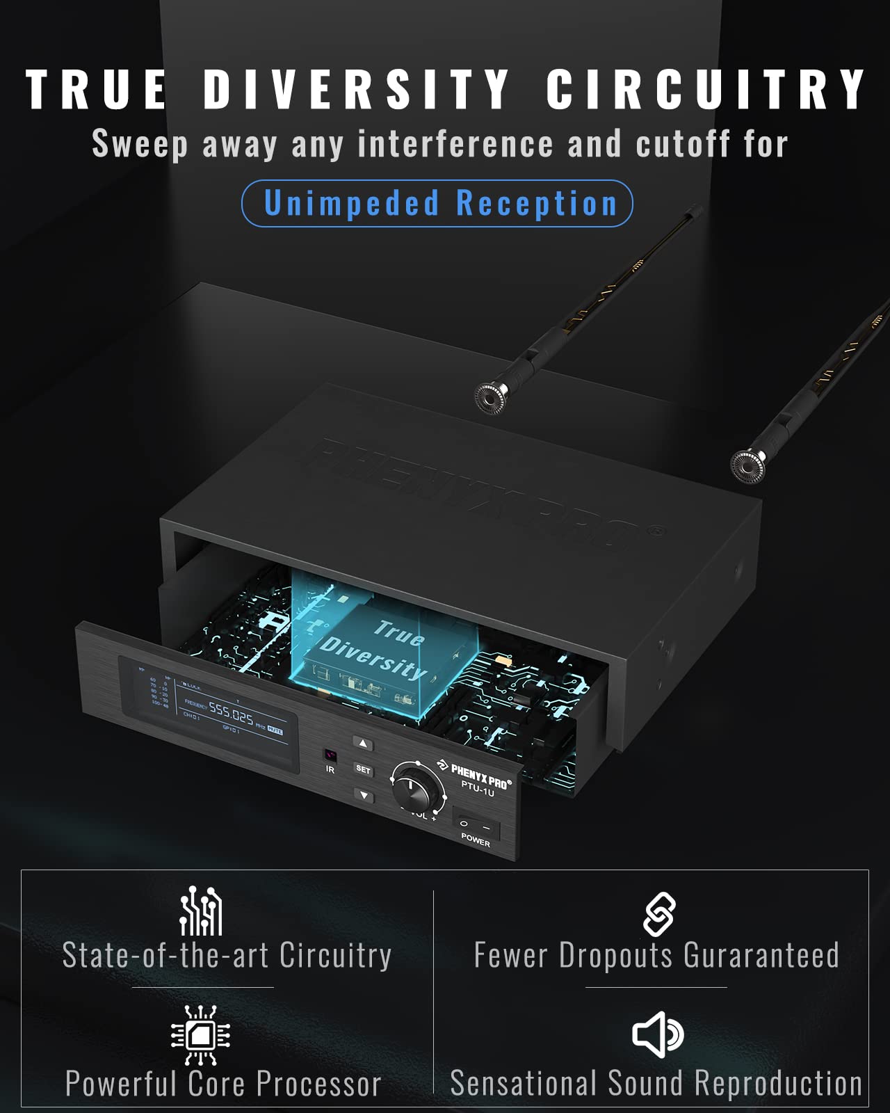 Phenyx Pro True Diversity Wireless Microphone System - Thumbnail 4