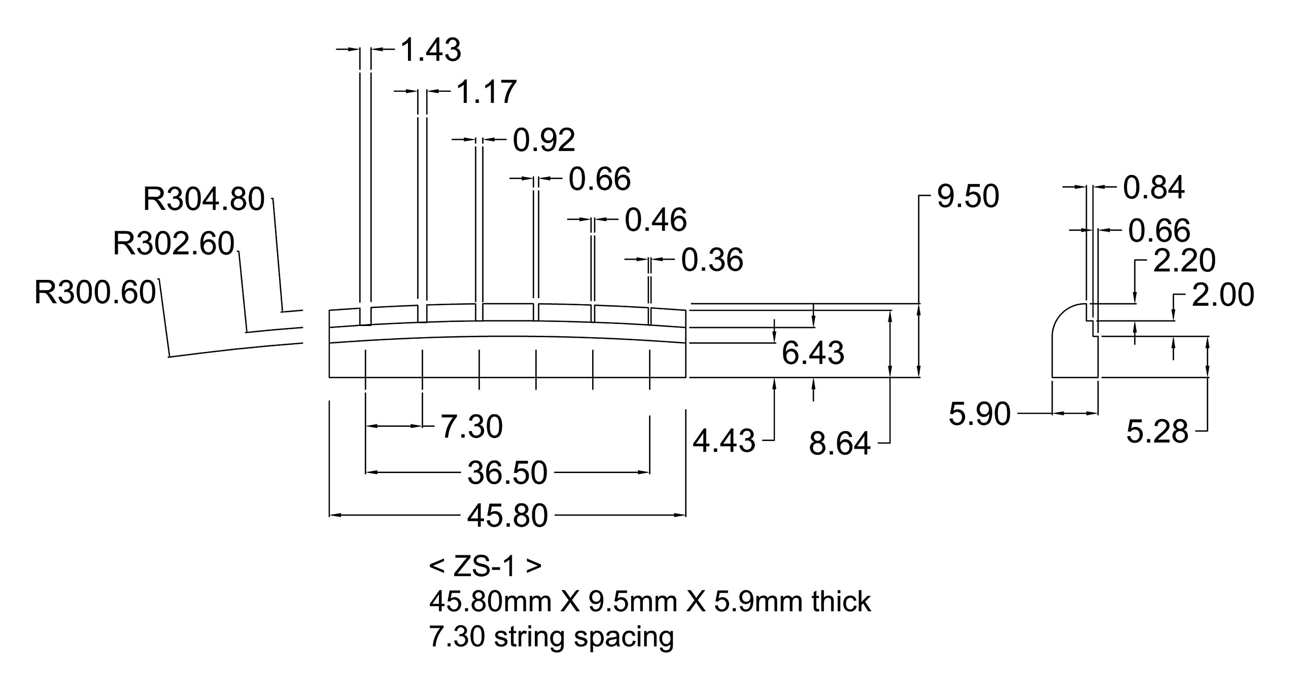 Zero Glide Slotted ZS-1 Guitar Nut System for Gibson