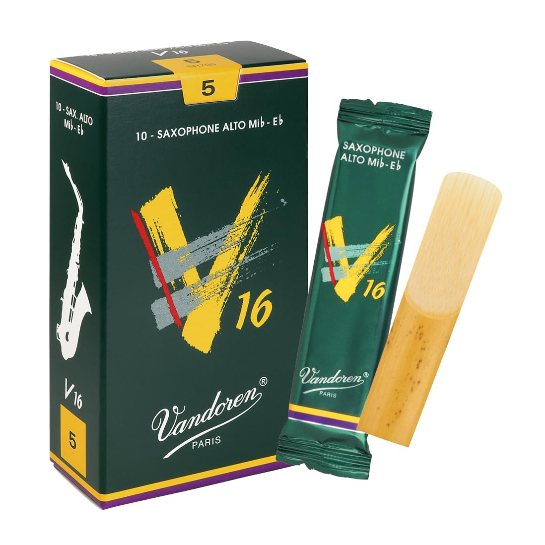 Vandoren SR705 Alto Sax V16 Reeds Strength 5; Box of 10