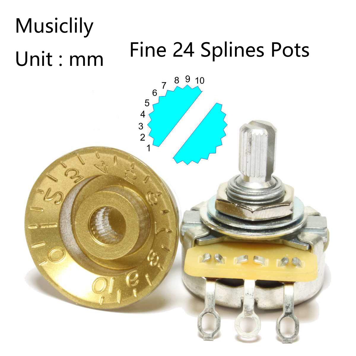 Musiclily Pro Imperial Inch Size Guitar Reflector Knobs Top Hat Bell 2 Volume 2 Tone Knob Set Compatible with USA Made Les Paul