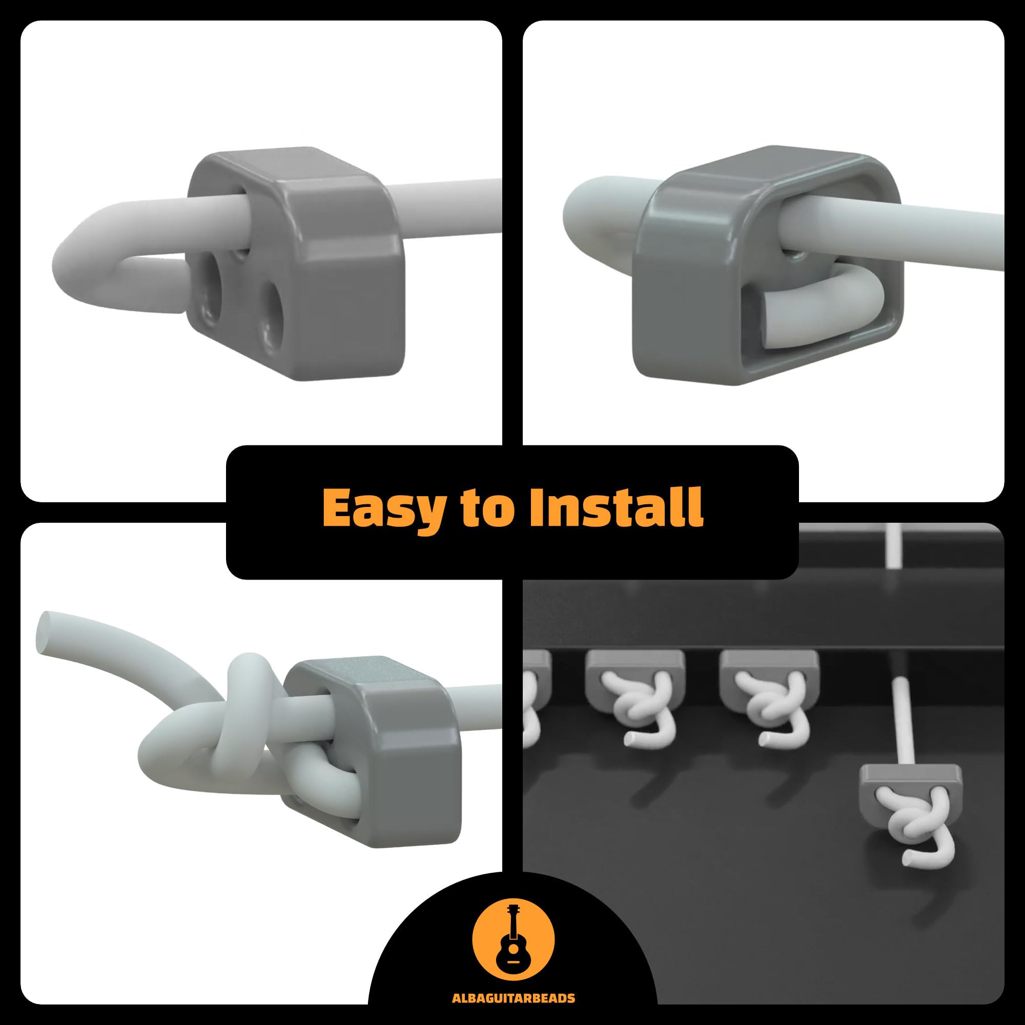 Alba Guitar Beads Black Classical Flamenco Acoustic Guitar Strings Beads for Classical guitar and for flamenco guitar with Nylon