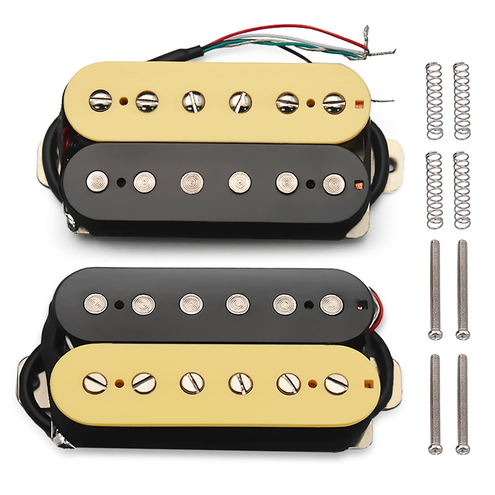 Saphue Alnico 5 Electric Guitar Pickup Humbucker Double Coil Pickup Alnico V Guitar Parts Ivory/Black