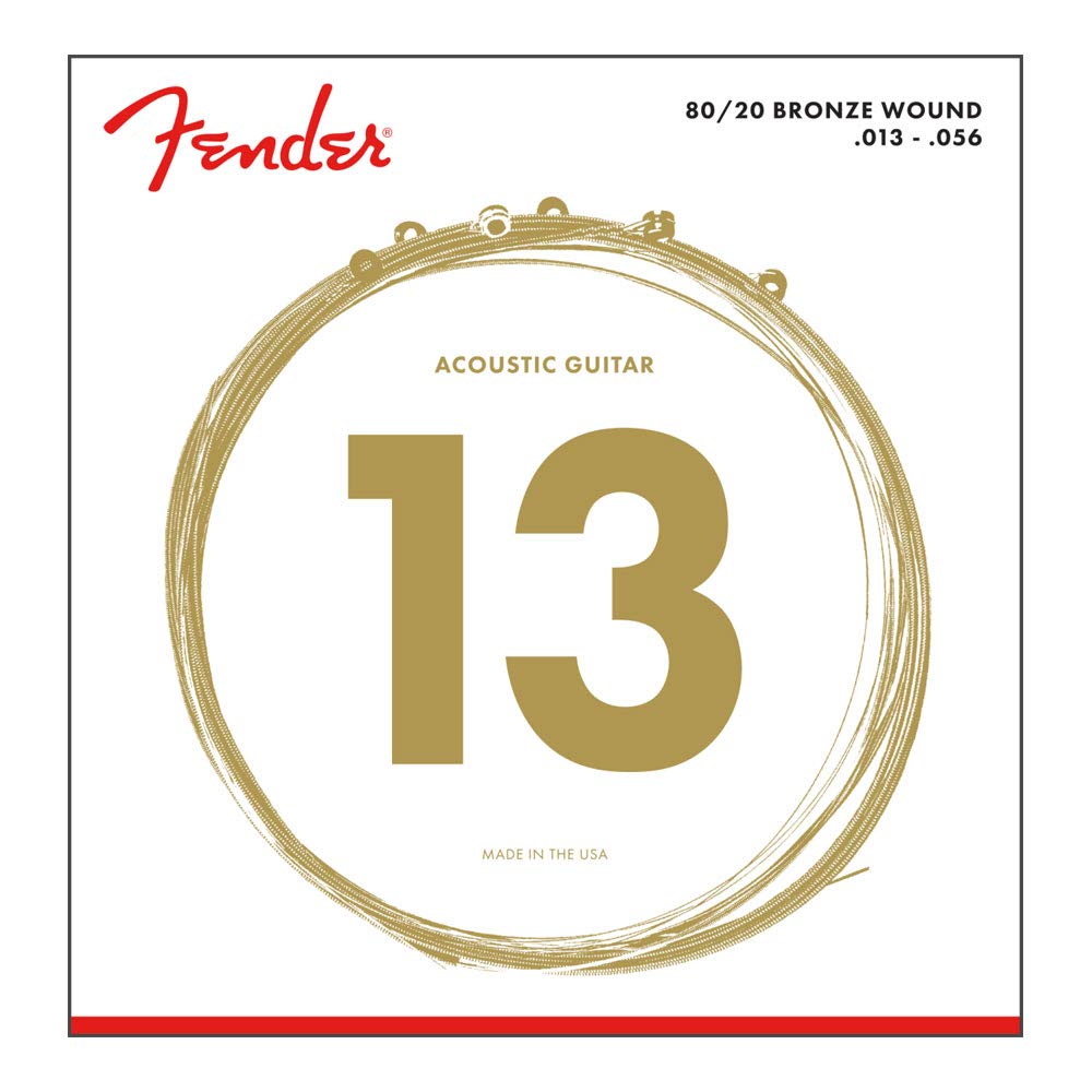 Fender 80/20 Bronze Acousitc Guitar Strings, Ball End, 70M .013-.056