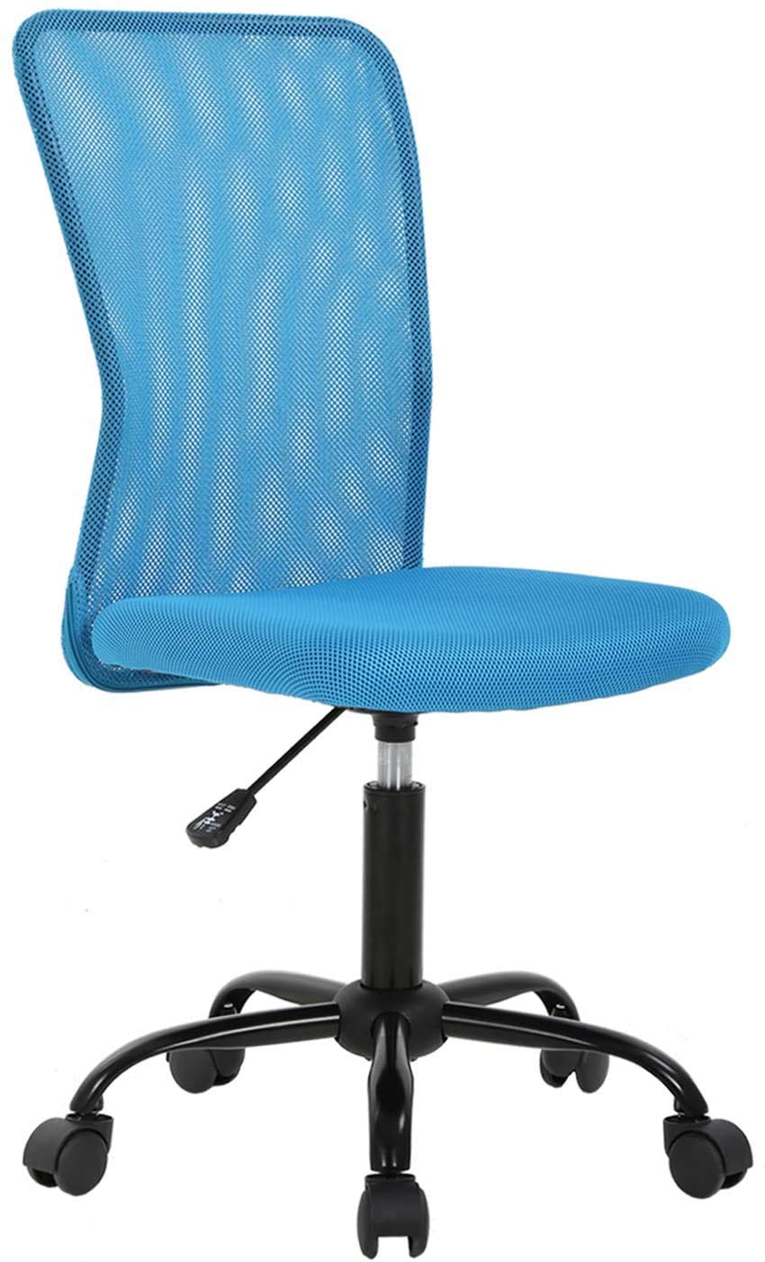 Mesh Office Chair With Ergonomic Lumbar Support Cheap Desk Chair Computer Adjustable Swivel Rolling Chair For Homeoffice, Blue