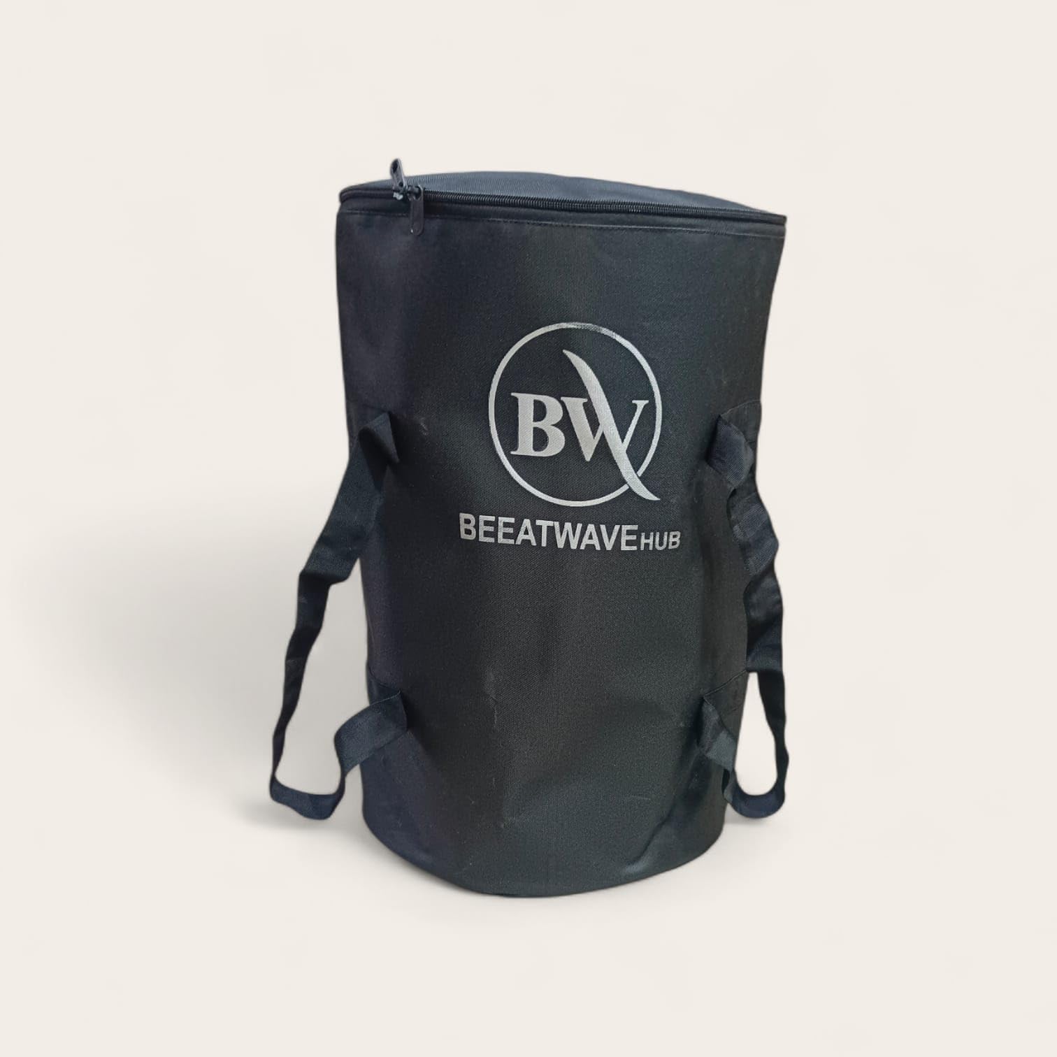 Beeatwavehub Halki Dholak Bag, Black Padded Carrying Case With Shoulder Straps