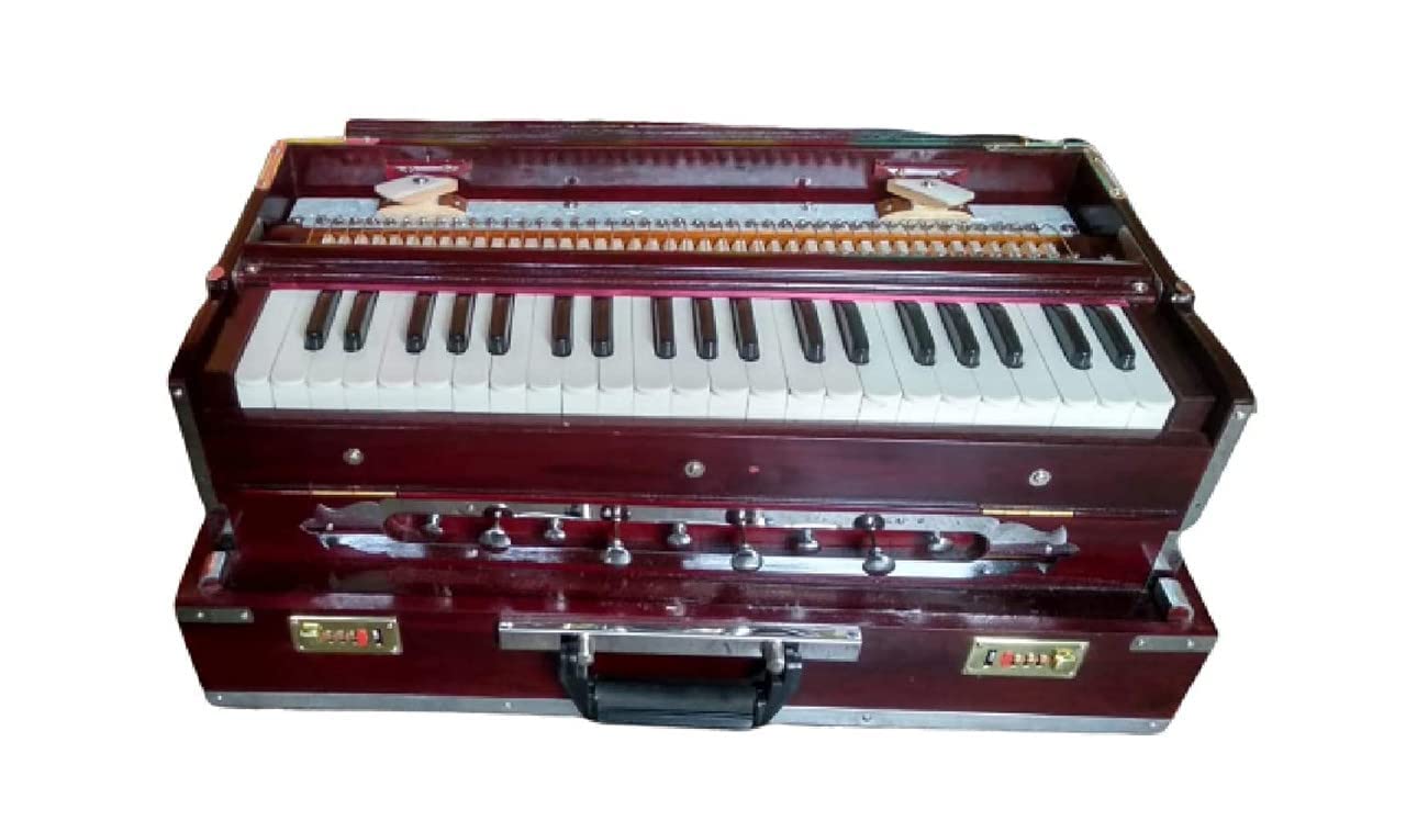 Maya Musicals 3 1/2 Octave Professional Quality Box Harmonium With 3 Set Of Reeds (Mm/Bh-Pq/3-1)