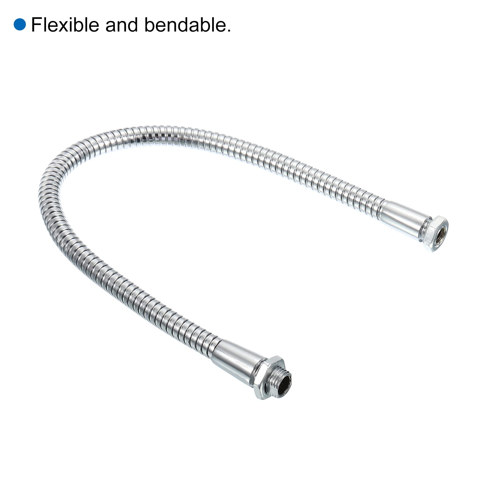 PATIKIL 11.8'' Microphone Gooseneck, M10/M8 Fine Thread 8mm Metal Universal Hose Flexible Arm Gooseneck Tube Extension for Multi