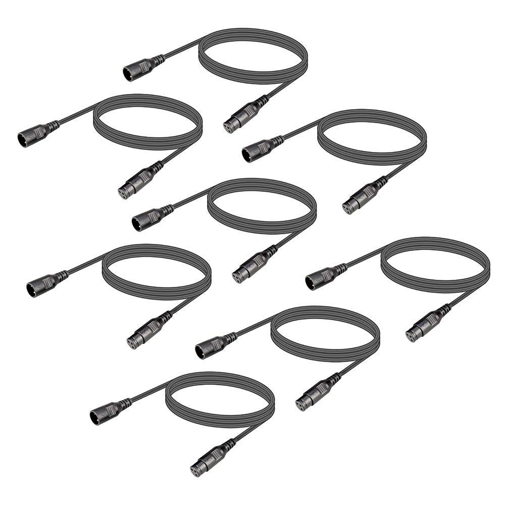 8Pack Dmx Cables Dmx To Xlr Signal Connection With 3 Pin Connector, Short Dmx Cable 6Ft 2M Xlr Patch Cables Xlr Male To Xlr Fema