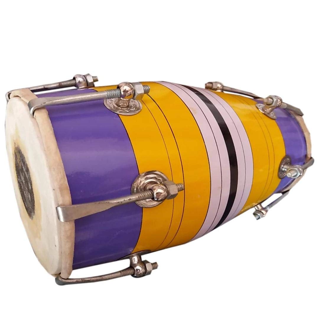 Jrk Music baby size 13 inch dholak multi color