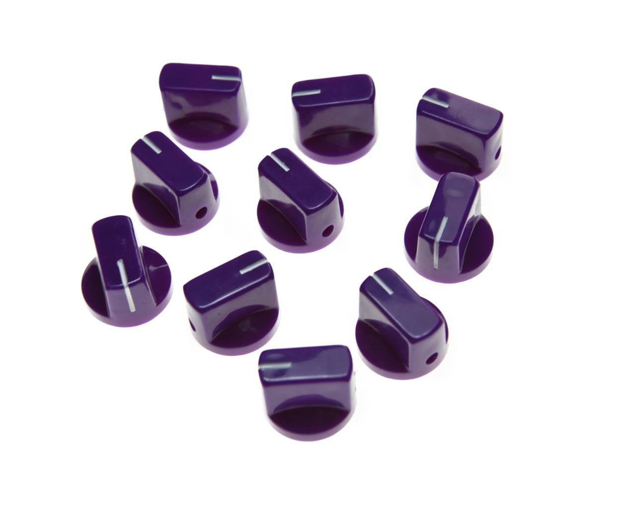 Kaish 10Pcs Guitar Amp Effect Pedal Knobs Pointer Knob With Set Screw Purple
