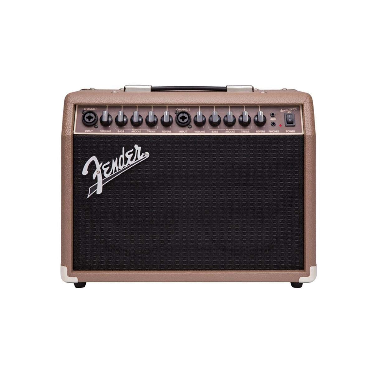 Fender Acoustasonic Guitar Amp for Acoustic Guitar, 40 Watts, with 2-Year Warranty 2x6.5 Inch Speakers, Chorus Effect, Dual Fron