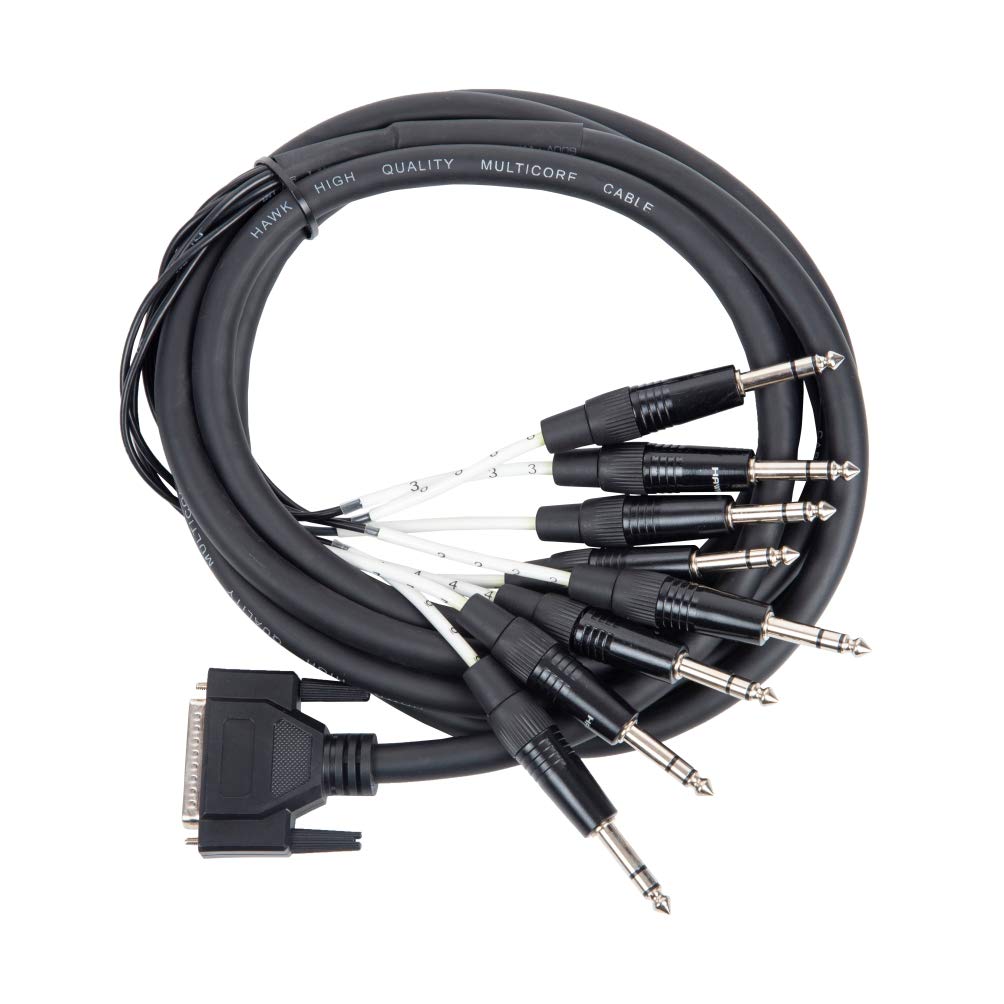Hawk Proaudio Db25 To 8 Channel 6.35Mm Trs Stereo Snake Cable (Black)