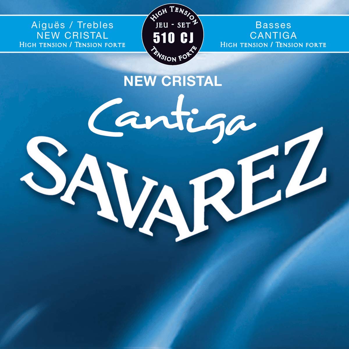 Savarez Classical Guitar Strings Cantiga 510Cj Cristal Trebles, Cantiga Basses, High Tension, Full Set (Stsav50-50357)