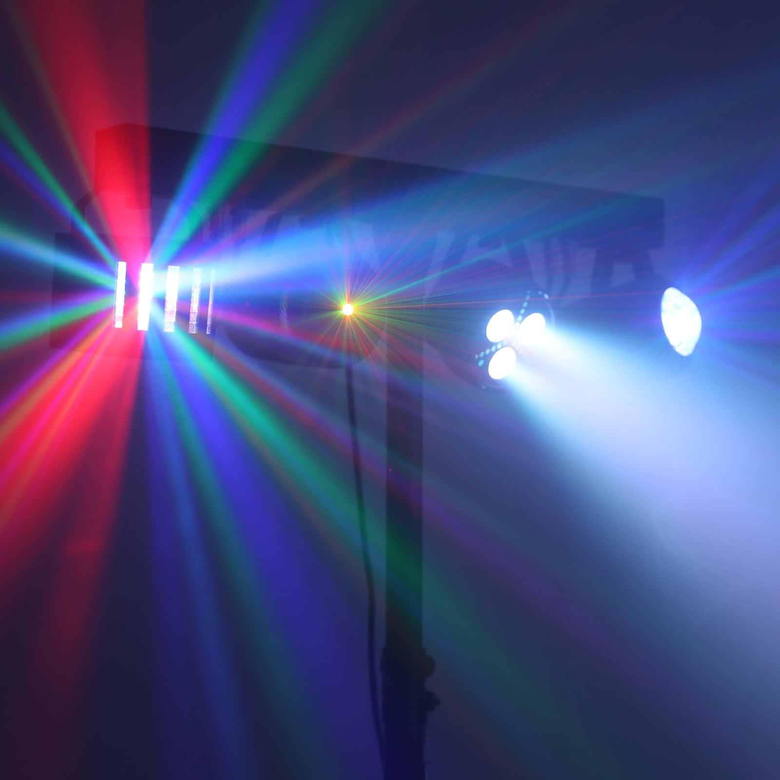 Telbum DJ Lights with Stand, Party Bar Gig Lighting Package with Carry Bag, Sound Activated Disco Lights for Parties DMX & Remot