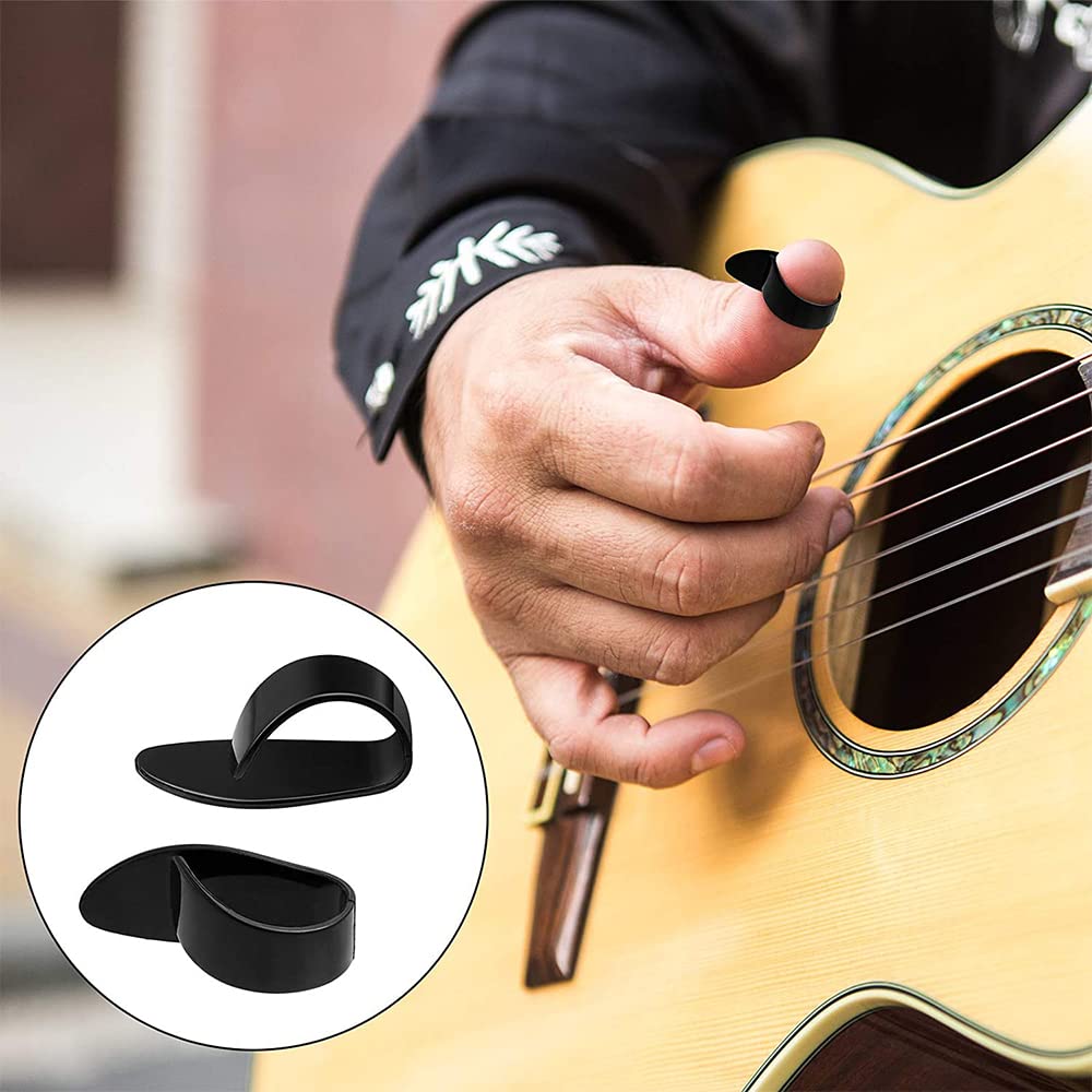 6 Piece Adjustable Finger Thumb Picks Set Banjo Finger Picks Set Guitar and Bass Accessories for Musical Instruments