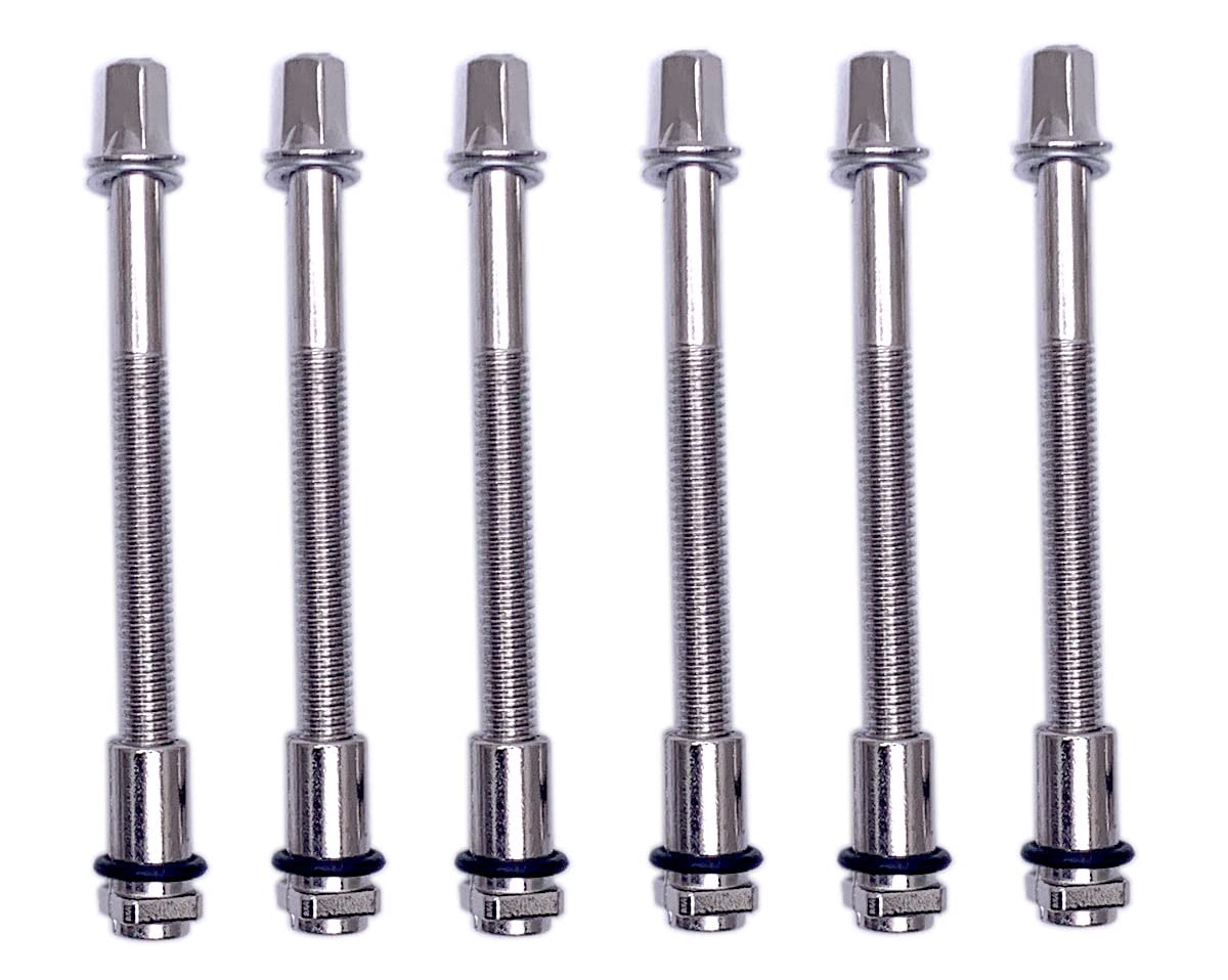 TUOREN 6Pcs Tension Rods Screw with Lug Nuts & O-Rings for Drum Set Parts Hardware M6 x 2-1/2Inch(60mm)