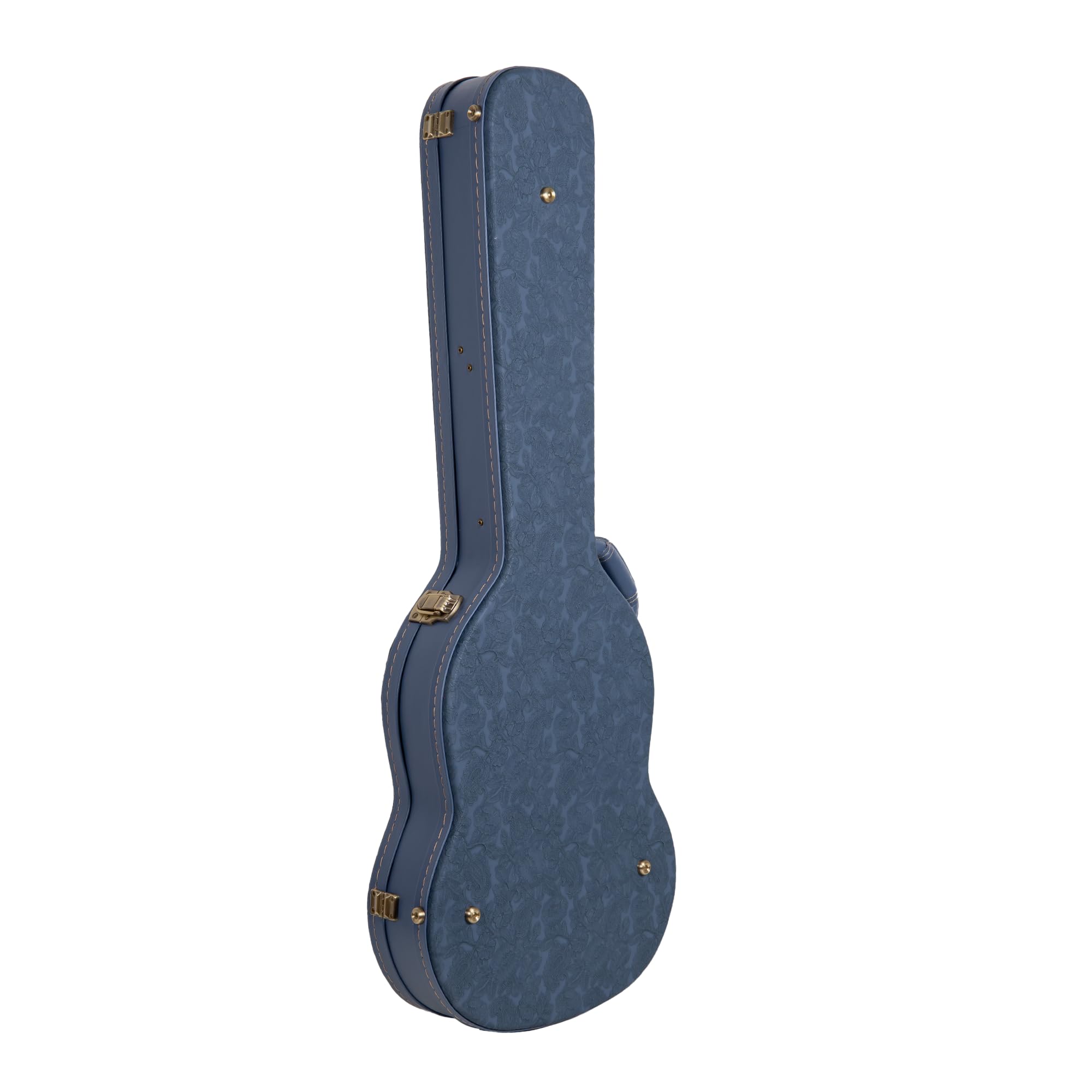 Crossrock Relief Series SG Guitar Case for Gibson SG Style Electric Guitars | Carved Smoke Blue Finish, Monochrome Blue Velvet I