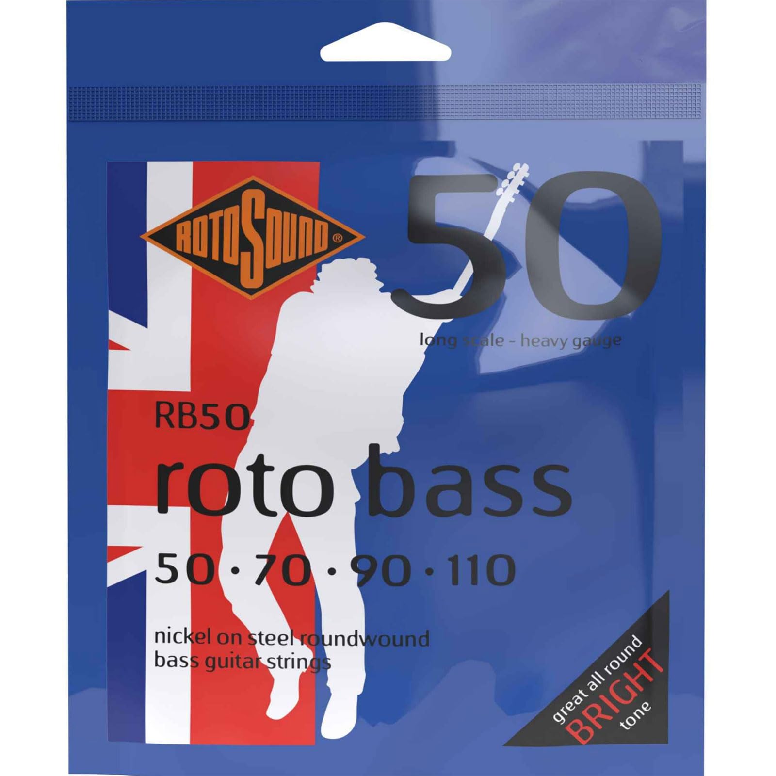 Rotosound Rb50 Nickel (Unsilked) Bass Guitar Strings (50 70 90 110)