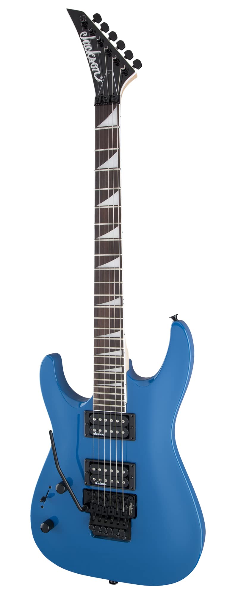 Jackson Dinky Arch Top JS32 DKA Left-Handed Electric Guitar - Bright Blue Bundle with Cable, Tuner, Strap, Picks, and Austin Baz