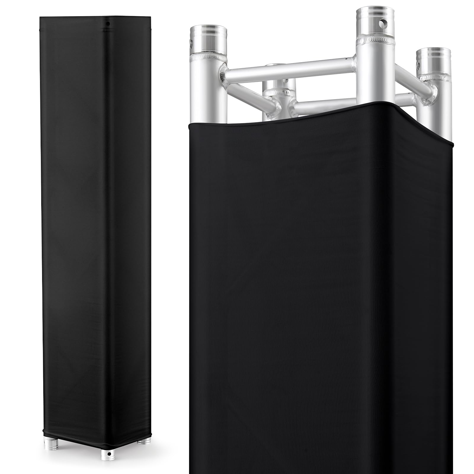 Hahafelt 2 Pcs Black Truss Cover Fits 6.56 ft x 12 in Box Truss Scrim Elastic Fabric Seamless Integration Easy Installation Pull