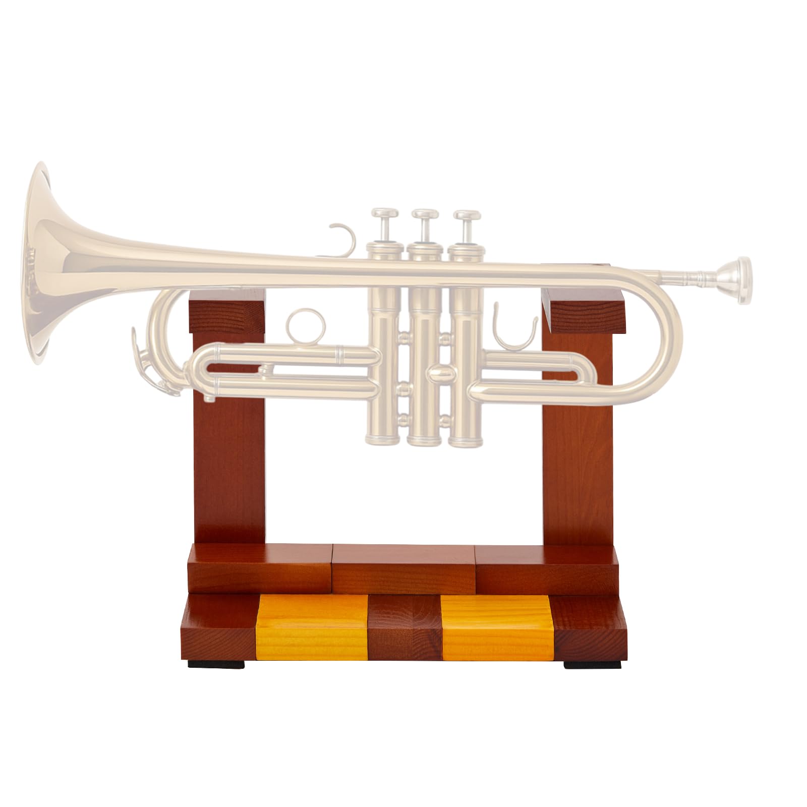 Ripeng Wooden Trumpet Stand Horizontal Trumpet Holder for All Musicians Unique Gift, 9.5 x 4.7 x 7.8 Inch, Trombone Accessories
