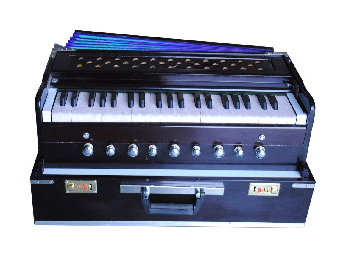 Rjm Ratilal Jivanlal Mistri - Portable 2 Line Bass Male Harmonium With Coupler (Brown, Size (60 X 20 X34) Cm)