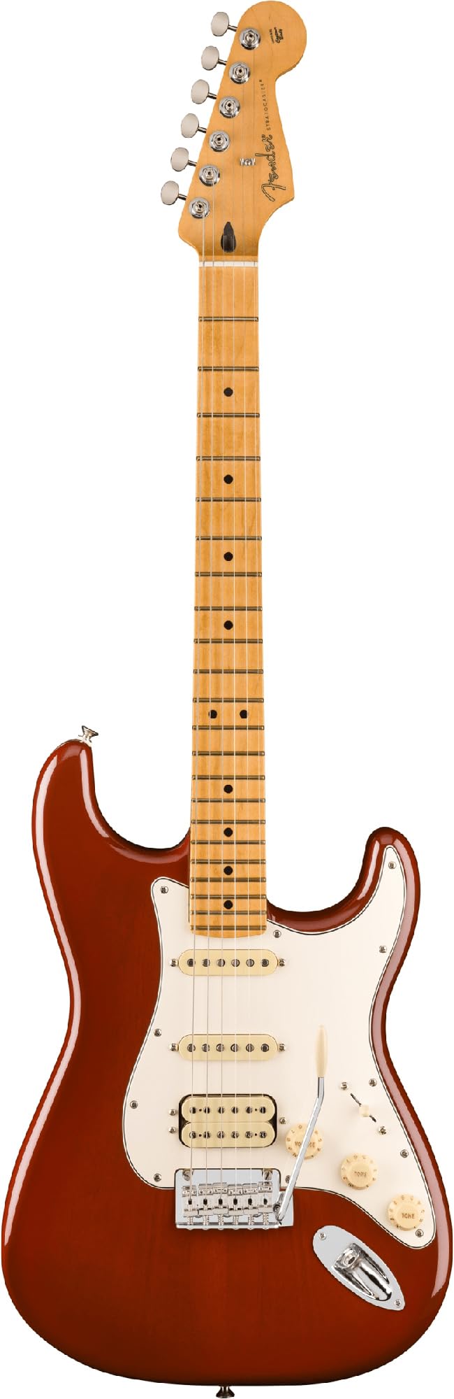 Fender Player II Stratocaster HSS - Transparent Mocha Burst Bundle with Gig Bag, Strap, Cable, 3-Pack Picks and Guitar Cleaning