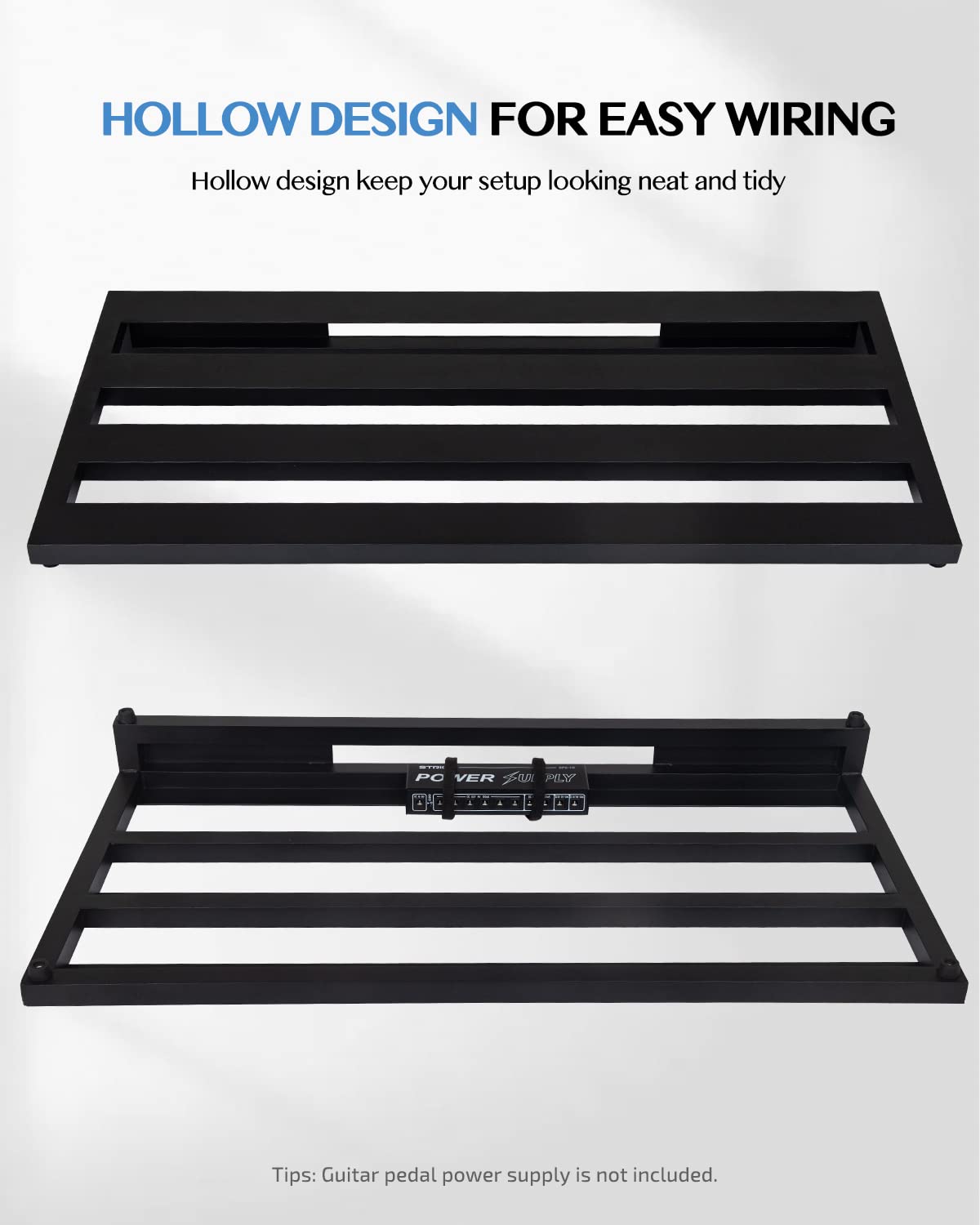 STRICH Guitar Pedal Board Aluminum Alloy 3.24lb Lightweight Pedalboard 28'' x 13.78'' Extra Large Effect Pedals board with Carry