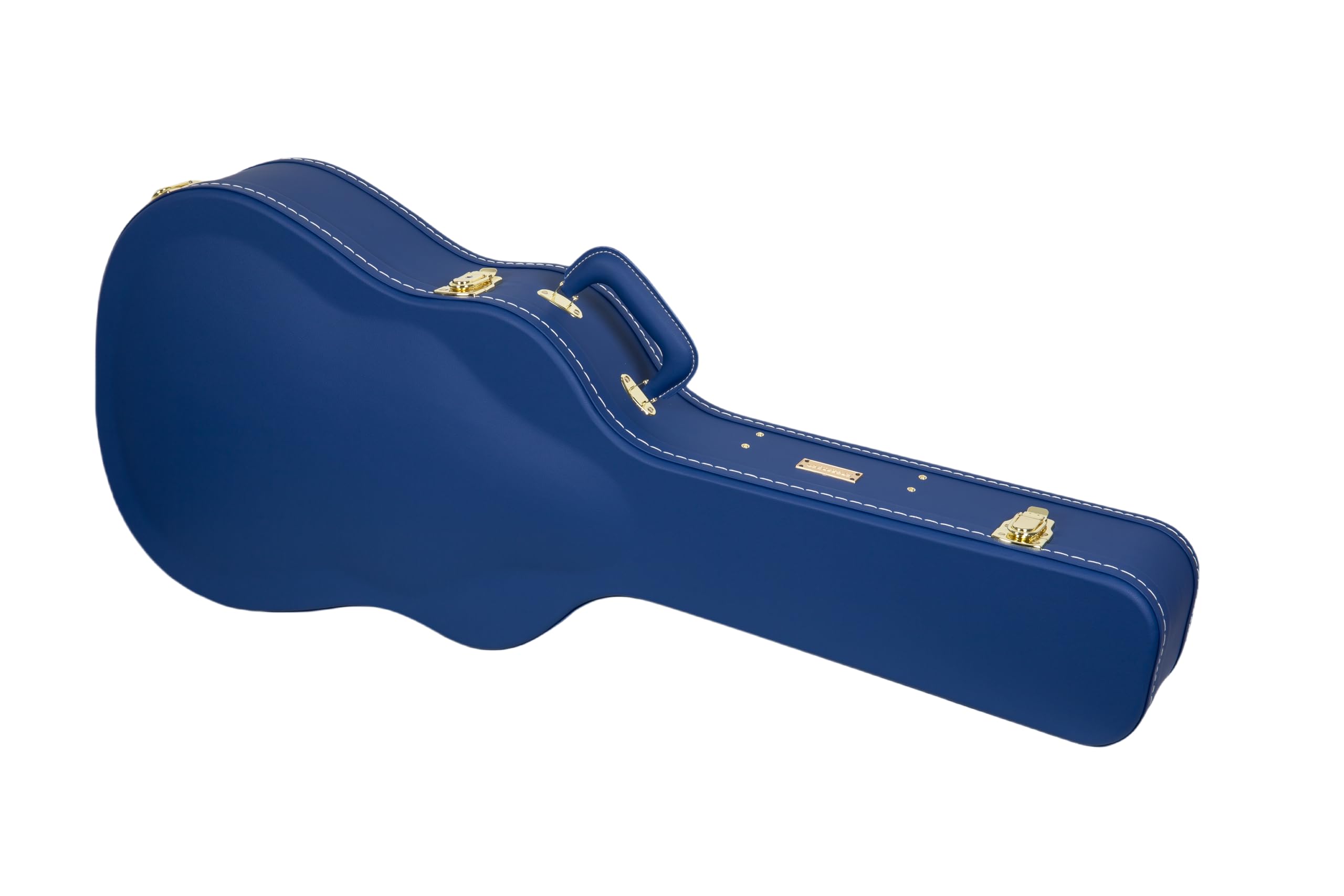 Crossrock Wooden Acoustic Guitar Case for Martin 000-12 Fret | Vibrant Blue Faux Leather, Beige Plush Interior, Lock - Designer