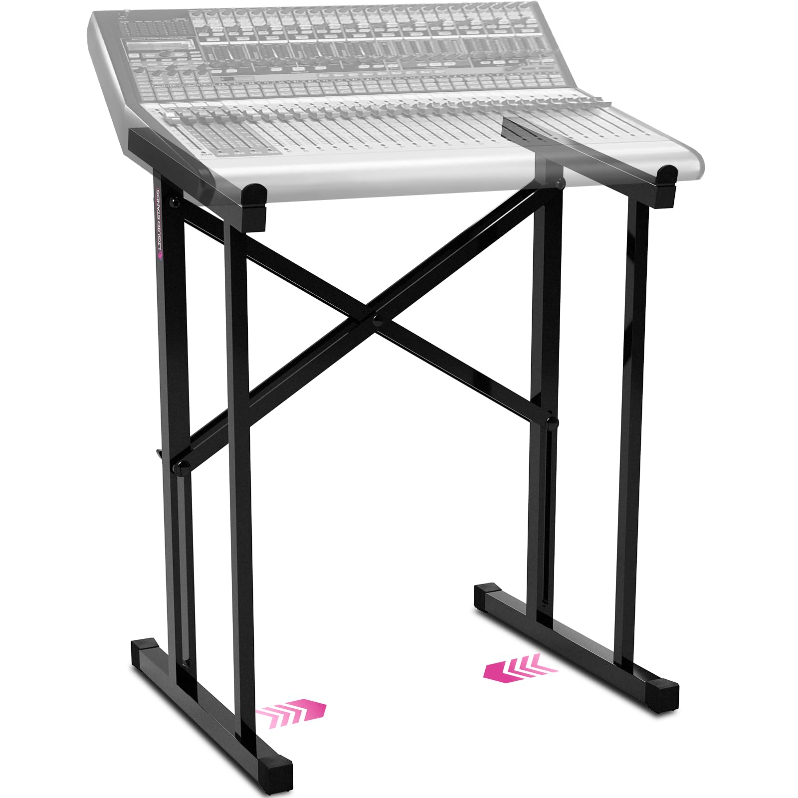 Liquid Stands Portable Audio Mixer Stand - Angled Foldable & Adjustable Studio Music Mixer Synth, MPC Stand For Drum Machines, D