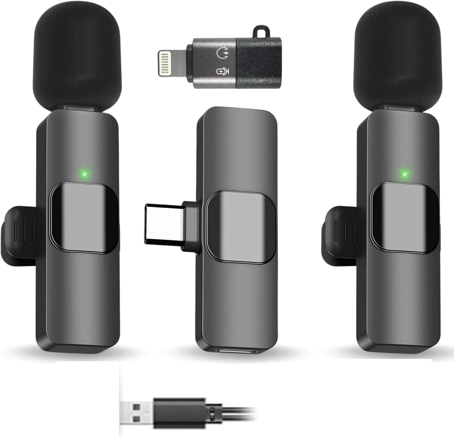 Luteti Mini Microphone Plug-Play Noise Reduction Wireless Mic, Clip On Lapel Mic For Video Recording Vlog Youtube Tiktok Intervi