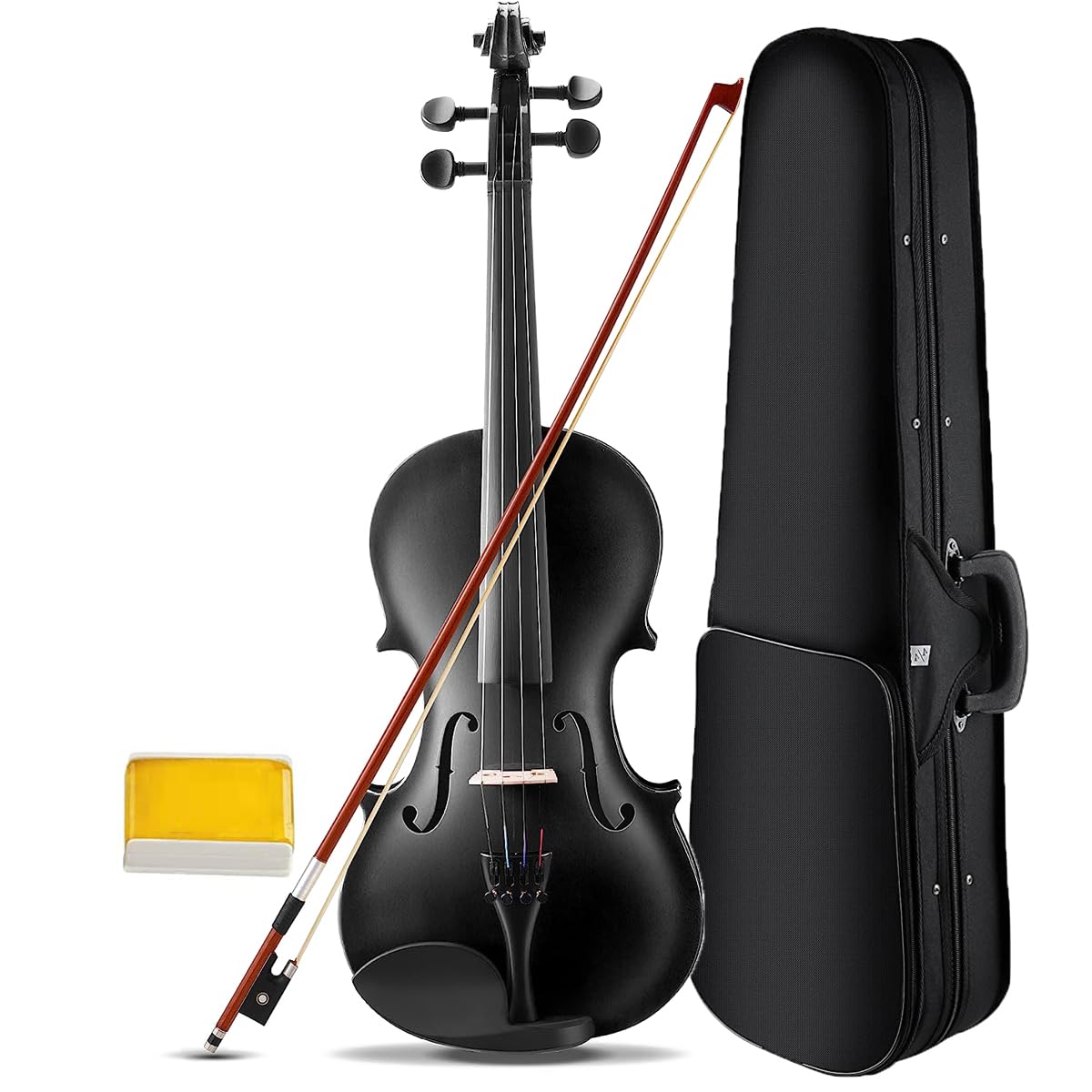 Device Of Urban Infotech Violin 4/4 Full Size Acoustic Violin With Bow, Rosin, Hard Case - Black