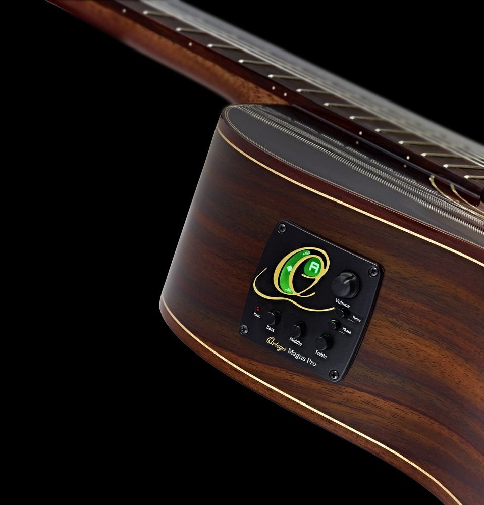 Family Series Pro Left-Handed Solid Top Thinline Acoustic-Electric Nylon Classical Guitar with Bag