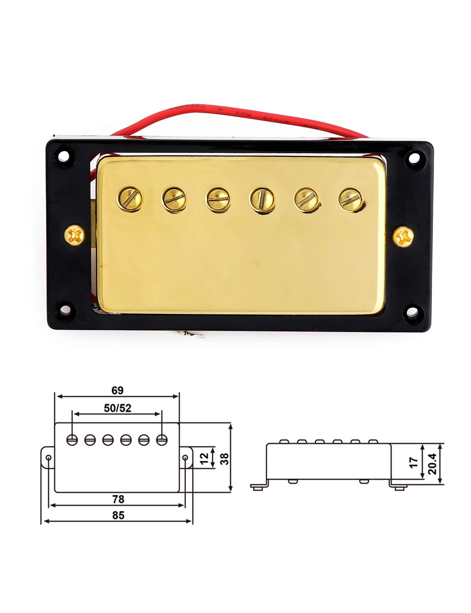 Metallor Humbucker Double Coil Pickups Neck and Bridge Pickup Compatible with LP Style Electric Guitar Parts Replacement Gold.