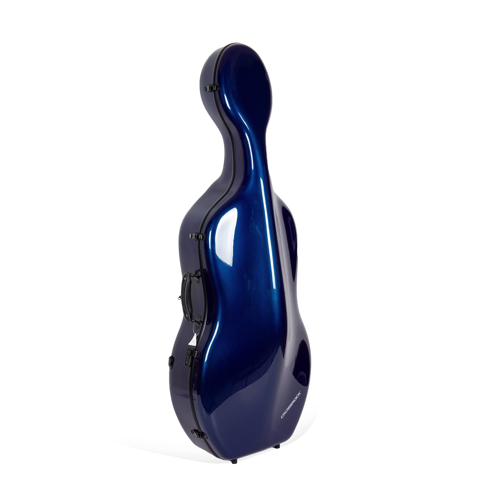 Crossrock Cello Case Fits 4/4 Full-Size Cellos, Carbon Fiber Shell Weighs 7.5 lb-Blue(CRF3020CEFBL)