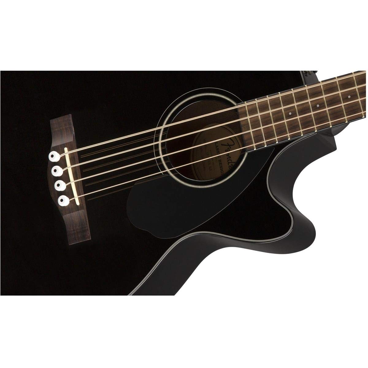 Fender Acoustic Bass Guitar 4-String with Fishman Bass Acoustic Guitar Pickup with Tuner and Equalizer, Classic Design with Roun