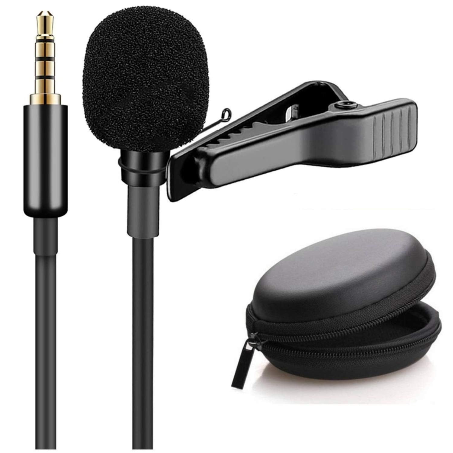 Humble Lavalier Lapel Microphone Omnidirectional Coller Mic With Carrying Pouch For Recording With Clip-On For Bloggers And Vlog