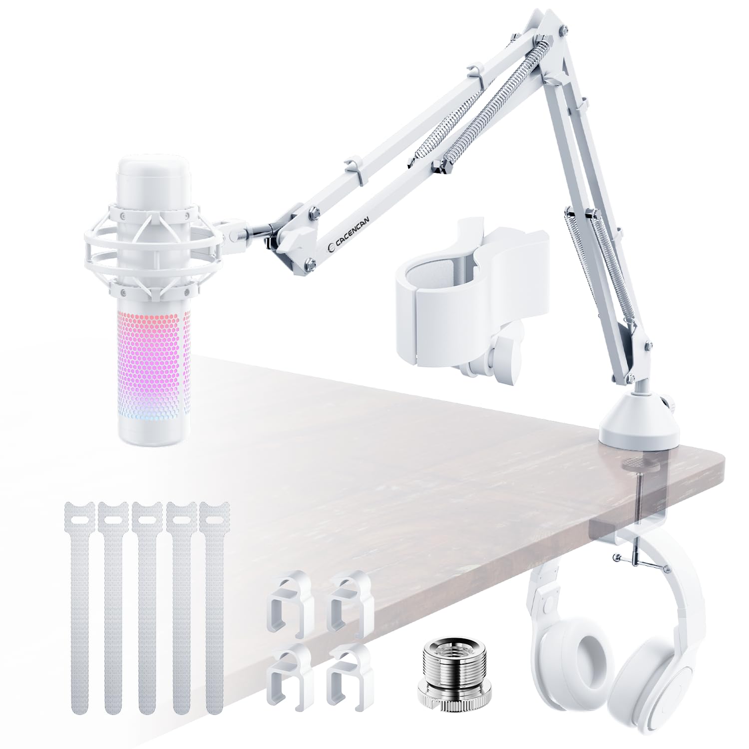Boom Arm Micophone, Mic Arm Desk Mount Foldable with 3/8   to 5/8   Screw Adapter Adjustable Mic Stand for Podcasting Gaming