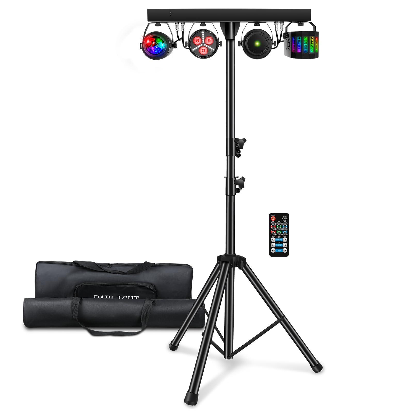 Telbum Dj Lights With Stand, Party Bar Gig Lighting Package With Carry Bag, Sound Activated Disco Lights For Parties Dmx & Remot